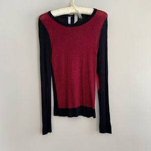 Kenzie Black and Red striped Lite Weight Sweater